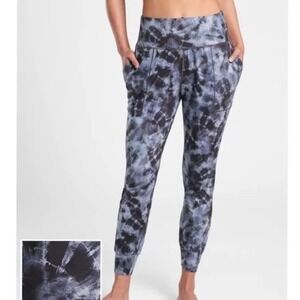 NEW Athleta Salutation Printed Jogger Pants Tie Dye High Rise Women Size L